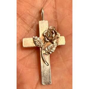 Vintage Cross  Sterling Silver 925 Pendant Charm Authentic